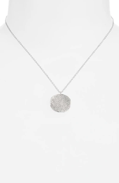 Shop Ippolita Stardust Large Flower Pavé Diamond Disc Pendant Necklace In Silver