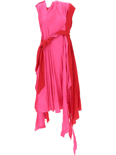 Shop Balenciaga Asymmetric Dress In Pink