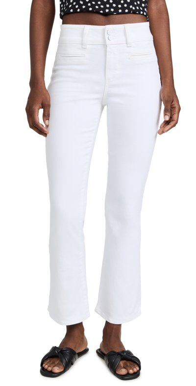 Shop Paige Claudine Ankle Flare Jeans In Crisp White