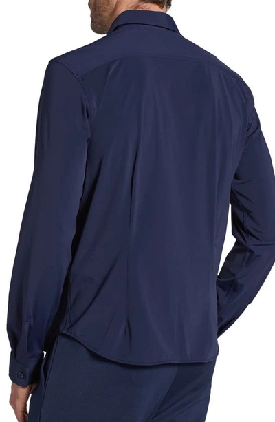 Shop Pino By Pinoporte Luciano Button Front Shirt In Navy