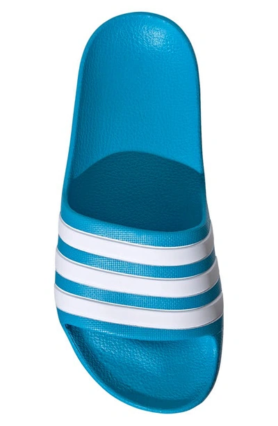 Shop Adidas Originals Kids' Adilette Slide Sandal In Solar Blue/ White