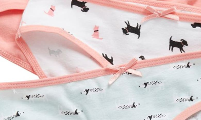 Shop Nordstrom Rack Kids' Hipster Cut Panties In Dalmation Puppy Pack