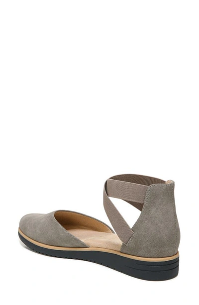 Shop Natural Soul Intro D'orsay Wedge Flat In Grey Synthetic Nubuck