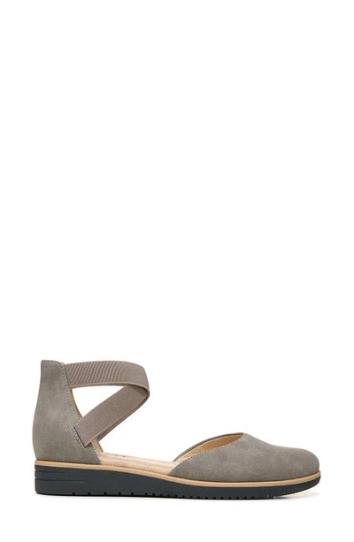 Shop Natural Soul Intro D'orsay Wedge Flat In Grey Synthetic Nubuck