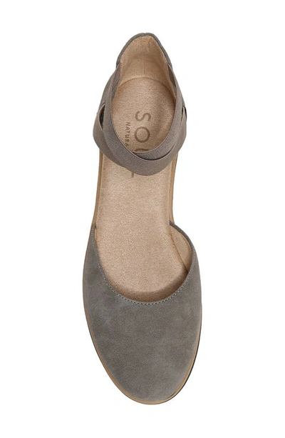 Shop Natural Soul Intro D'orsay Wedge Flat In Grey Synthetic Nubuck