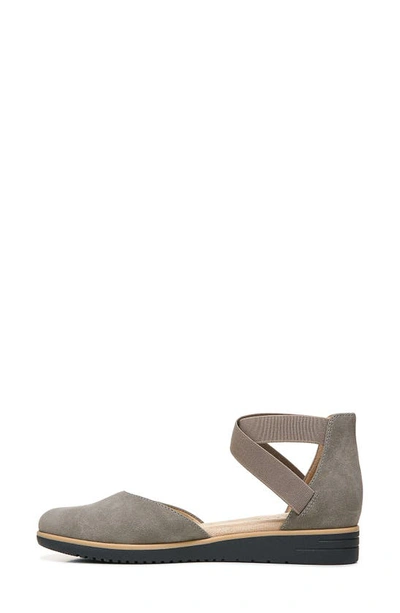 Shop Natural Soul Intro D'orsay Wedge Flat In Grey Synthetic Nubuck