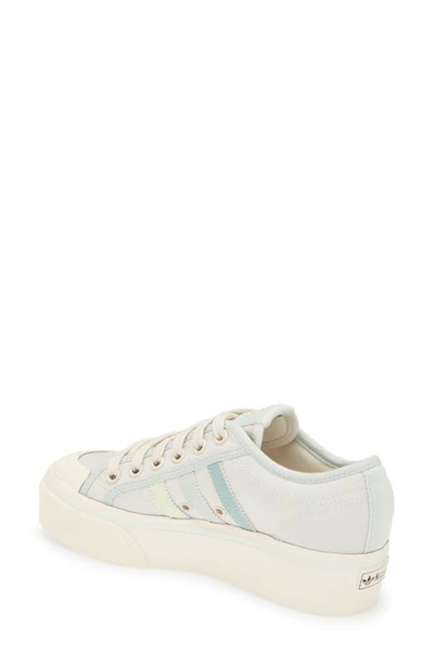 Shop Adidas Originals Nizza Platform Sneaker In Cream White/ Lime/ Chalk White