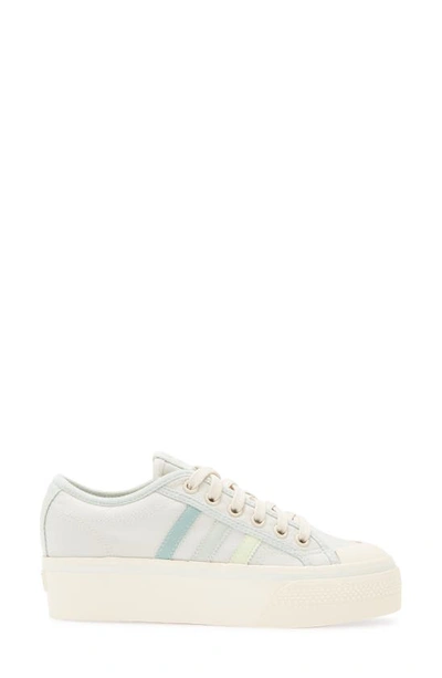 Shop Adidas Originals Nizza Platform Sneaker In Cream White/ Lime/ Chalk White