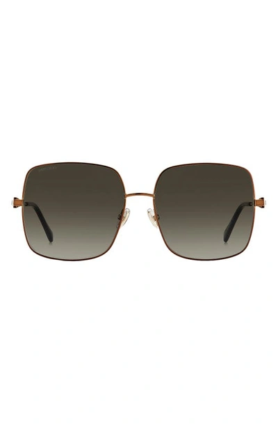 Shop Jimmy Choo Lilis 58mm Square Sunglasses In Bronze / Brown Gradient