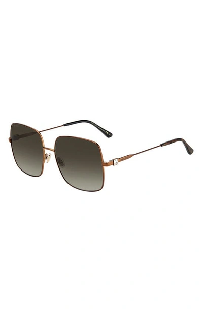 Shop Jimmy Choo Lilis 58mm Square Sunglasses In Bronze / Brown Gradient