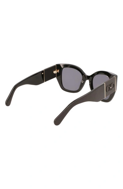 Ferragamo Gancini 51mm Gradient Modified Rectangular Sunglasses In Black