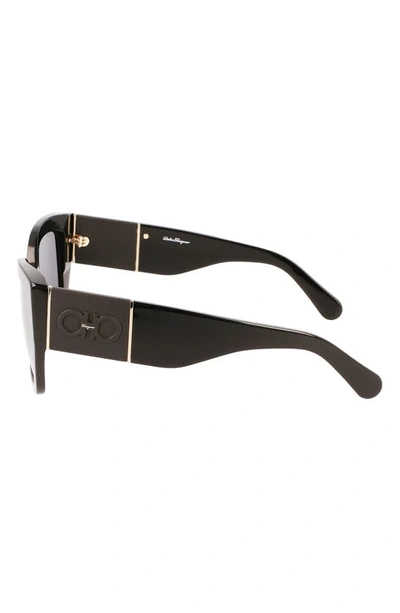Ferragamo Gancini 51mm Gradient Modified Rectangular Sunglasses In Black