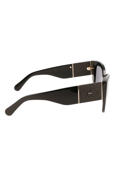 Ferragamo Gancini 51mm Gradient Modified Rectangular Sunglasses In Black