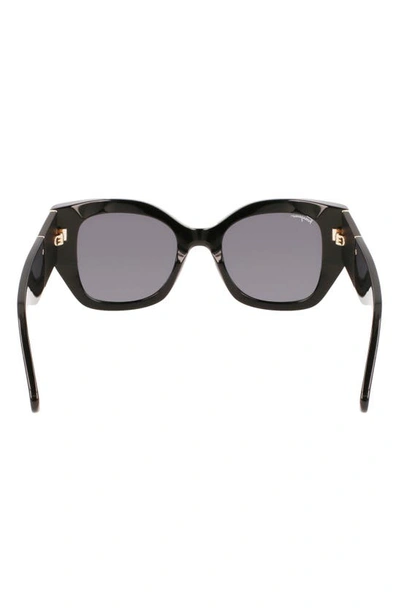 Shop Ferragamo Gancini 51mm Gradient Modified Rectangular Sunglasses In Black