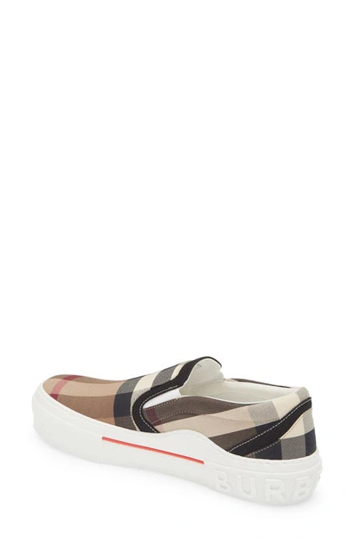 Shop Burberry Curt Check Slip-on In Birch Brown Ip Chk