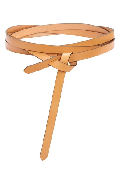 Shop Isabel Marant Lonny Knot Detail Leather Belt In Natural