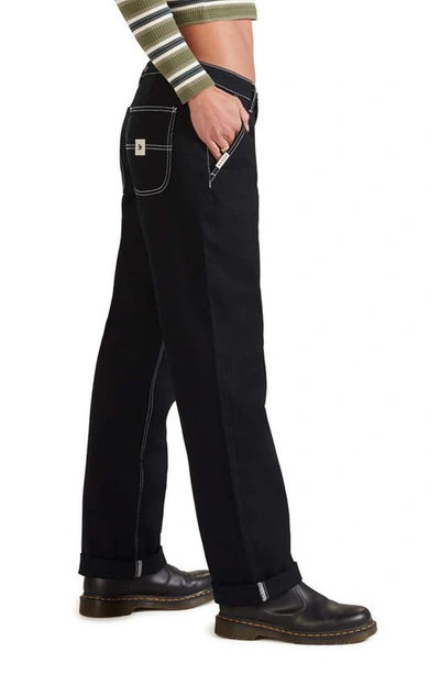 Shop Fivestar General High Waist Cotton Service Pants In Black