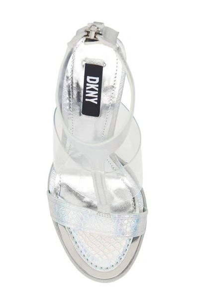 Shop Dkny Braydi Ankle Strap Sandal In Silver