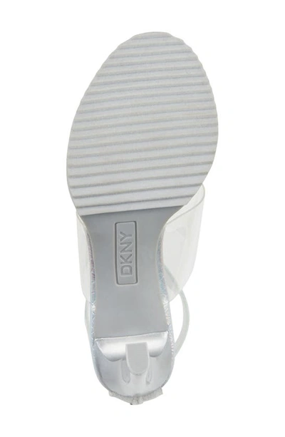 Shop Dkny Braydi Ankle Strap Sandal In Silver