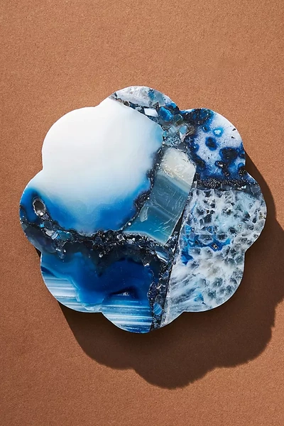 Shop Anthropologie Scalloped Agate Coaster In Blue