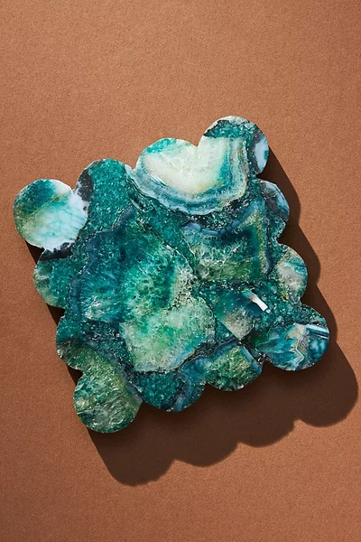 Shop Anthropologie Scalloped Agate Coaster In Green