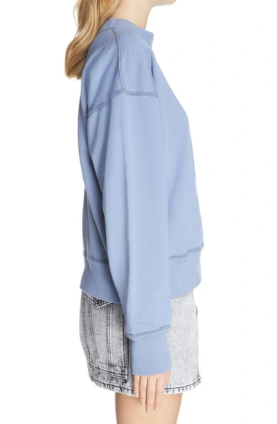Shop Isabel Marant Étoile Moby Mock Neck Cotton Blend Sweatshirt In Greyish Blue