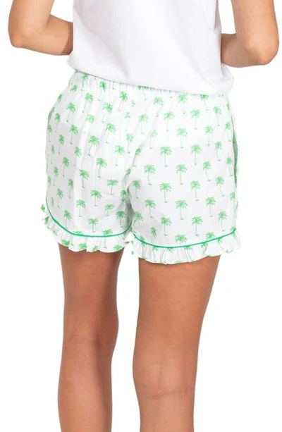 Shop Sant And Abel Palm Tree Print Cotton Pajama Shorts In Green