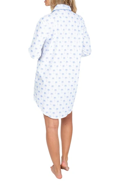 Shop Sant And Abel Palm Tree Print Cotton Nightshirt In Blue