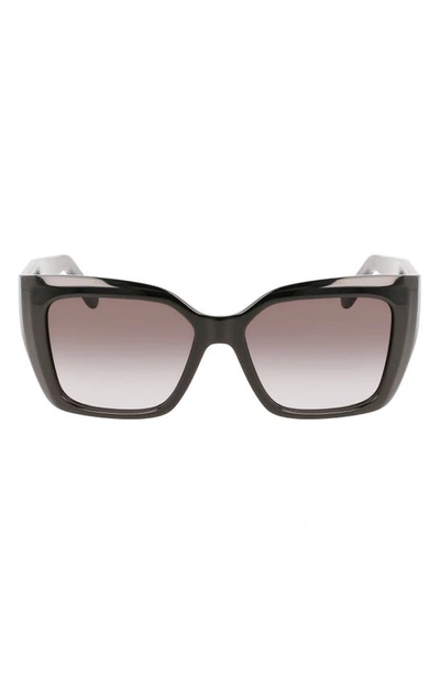 Shop Ferragamo Gancini 55mm Gradient Rectangular Sunglasses In Black