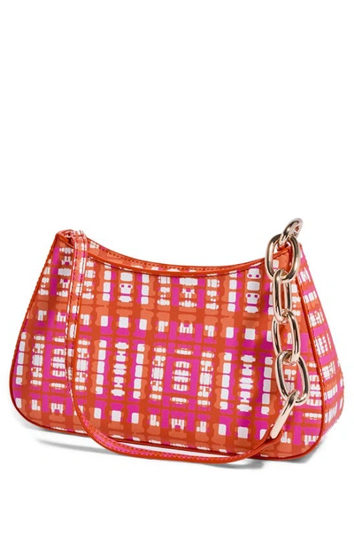 Shop House Of Want Newbie Vegan Leather Shoulder Bag In Berry Plaid