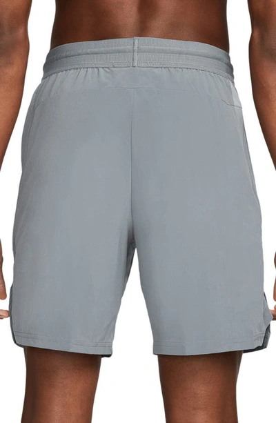 Nike Men's  Pro Dri-fit Flex Vent Max 8" Training Shorts In Smoke Grey/ Black