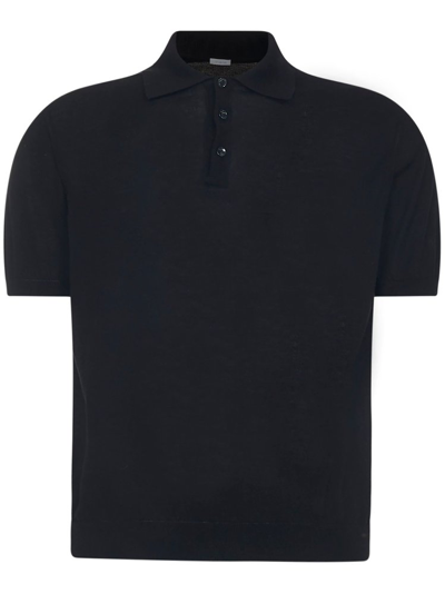 Shop Malo Straight Hem Polo Shirt In Black