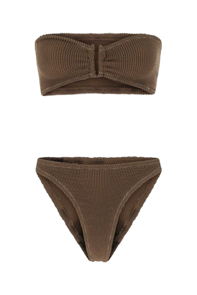 Shop Reina Olga Sleeveless Bikini Set In Brown