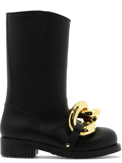 Shop Jw Anderson Chain Detailed Boots In Black