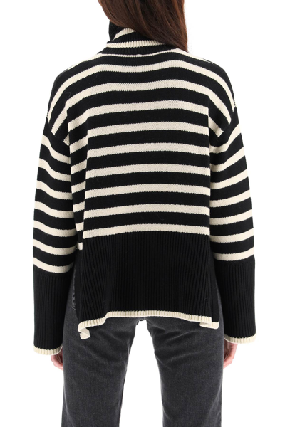 Shop Totême Toteme Striped Wool Cotton Sweater In Mixed Colours