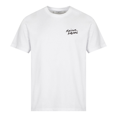 Shop Maison Kitsuné Mini Handwriting T-shirt In White