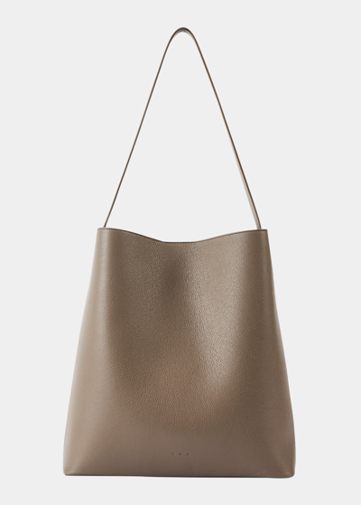 Shop Aesther Ekme Sac Grain Calf Leather Tote Bag In Taupe