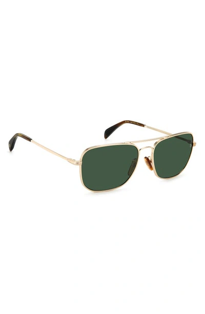 Shop David Beckham Eyewear 59mm Square Sunglasses In Gold / Green