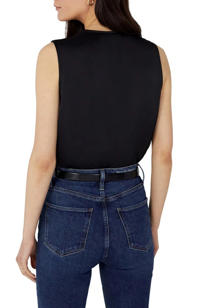 Shop Favorite Daughter The Date Sleeveless Wrap Blouse In Black
