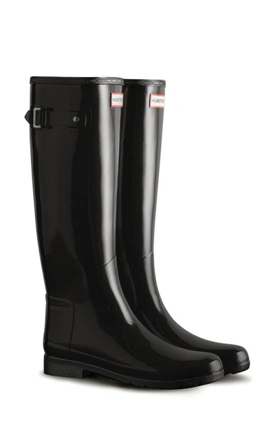 Shop Hunter Refined Tall Gloss Waterproof Rain Boot In Black