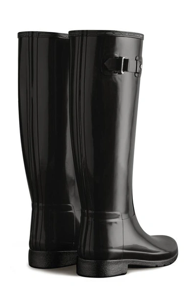 Shop Hunter Refined Tall Gloss Waterproof Rain Boot In Black