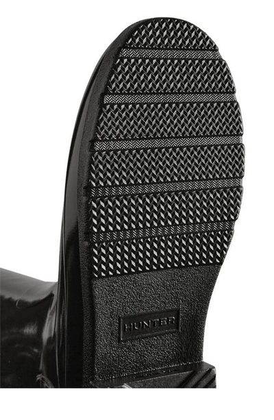 Hunter Refined Tall Gloss Waterproof Rain Boot In Black
