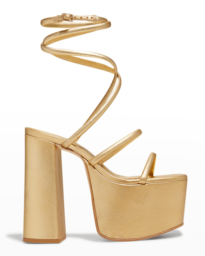 Shop Cult Gaia Hyte Metallic Platform Sandals In Gold