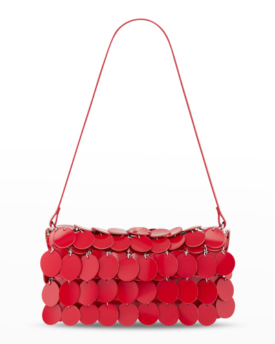 Shop Rabanne Sphere Leather Shoulder Bag In Red