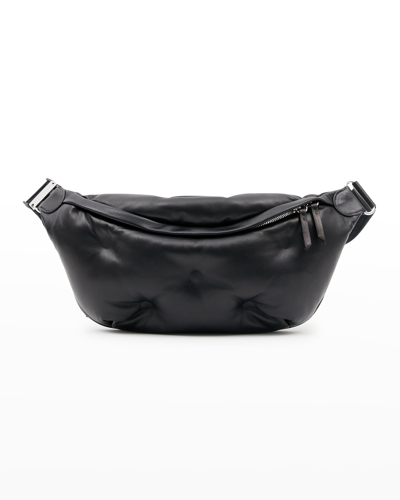 Shop Maison Margiela Glam Slam Padded Leather Belt Bag In Black