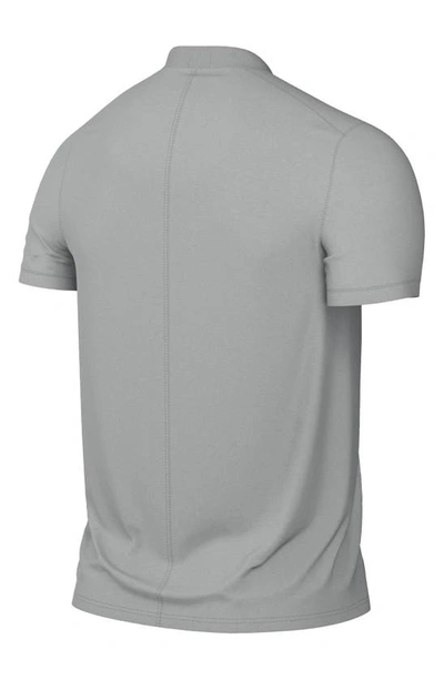 Shop Nike Dri-fit Victory Blade Collar Polo In Light Smoke Grey/ White