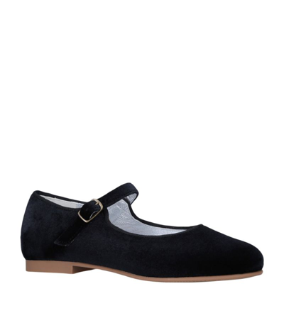Shop Papouelli Velvet Avery Mary Janes In Black