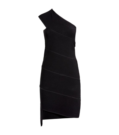 Shop Bottega Veneta One-shoulder Mini Dress In Black