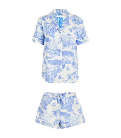 Shop Desmond & Dempsey Short Pyjama Set In Blue