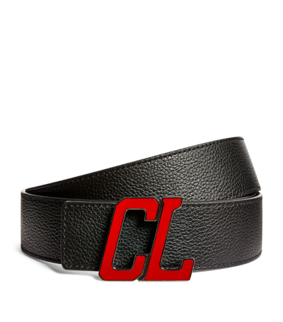 Shop Christian Louboutin Happy Rui Cl Logo Belt In Black